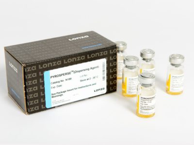 PYROSPERSE Kit, lateral view vials next to box